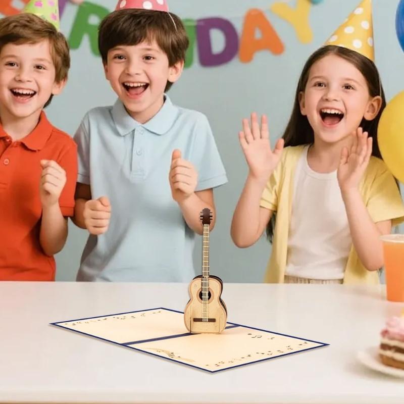 Handcrafted 3D Popup Guitar Card With Realistic Design Perfect Birthday Present For Home Decors Collectible