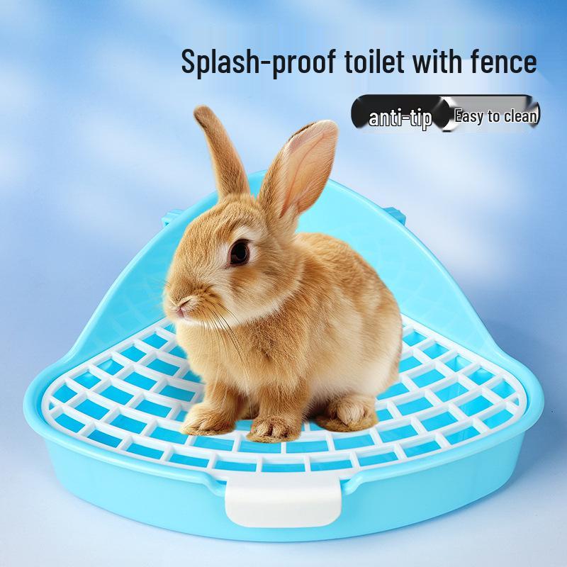 Anti-Splash Large Capacity Triangle Potty for Rabbits, Chinchillas, and Guinea Pigs