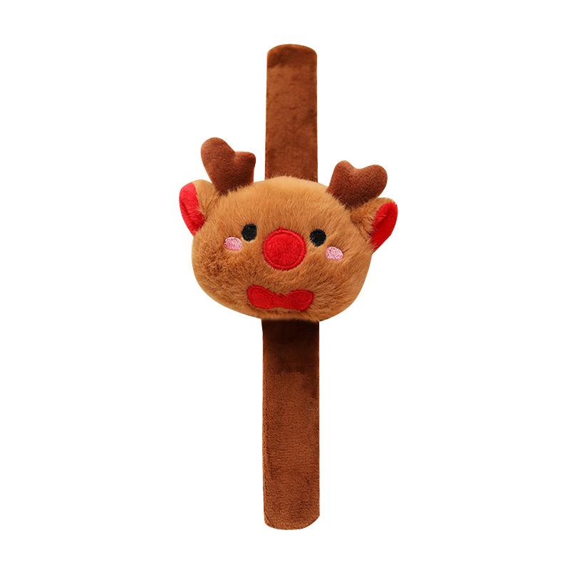 Cartoon Santa Claus Snap Ring Plush Toy Elk Bracelet Children'S Soothing Muppet Doll Christmas Gift