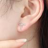 [Onm] Onm Ribbon Knot Earrings Silver 925 Platinum Plated Simple (38808437)