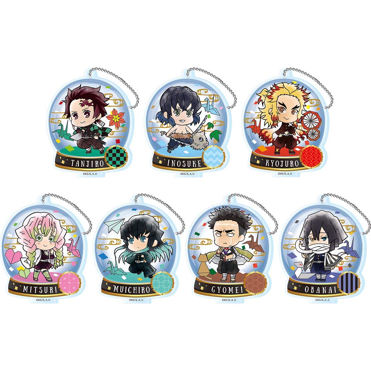 

Twinkle Demon Kimetsu no Yaiba Tojikore Origami Acrylic Keychain A Box Product Slayer vol.4
