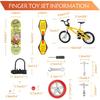 Gejoy 31 Pieces Mini Finger Toys Set Finger Skateboards for Kids Mini Bikes Tiny Swing Board with Replacement Wheels and Tools Fingertip Movement