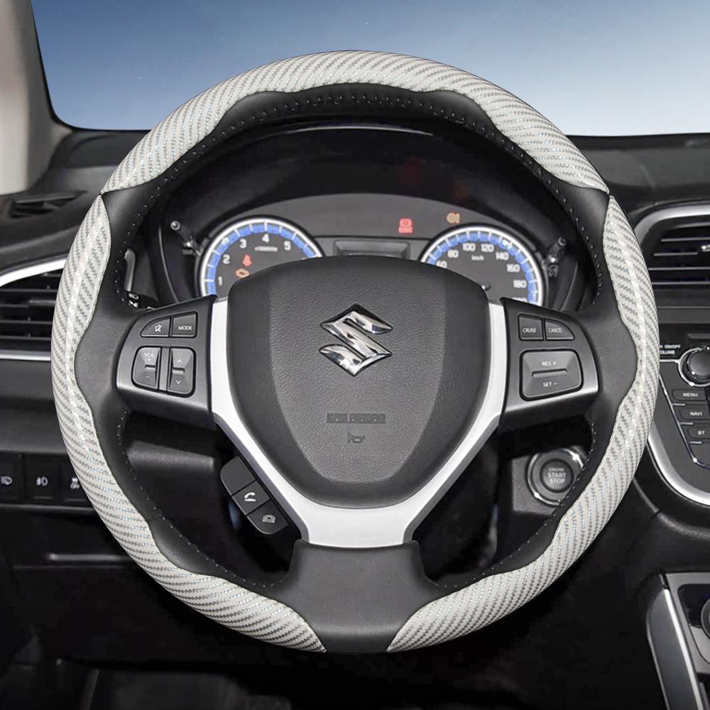 Zkfan8 Geeignet für Suzuki Lenkradabdeckung mit Karbonfaser-Textur und segmentiertem Schnellverschluss-Design für Wagon R Swift Ertiga Brezza Baleno Fronx