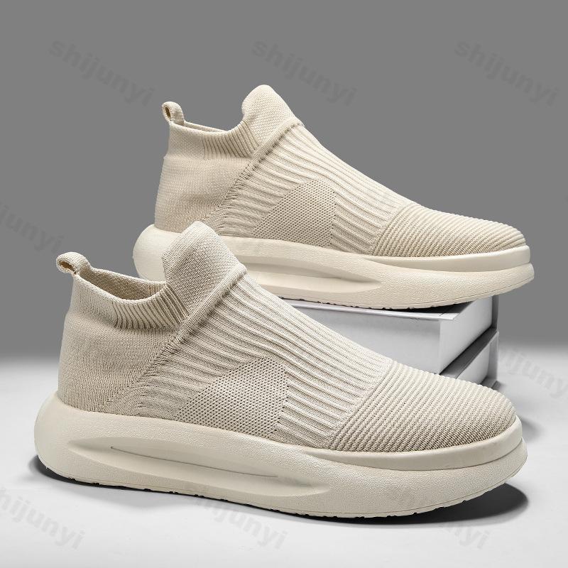 Мужская обувь сетчатая толстая платформа мужские повседневные кроссовки модные спортивные — фото 5