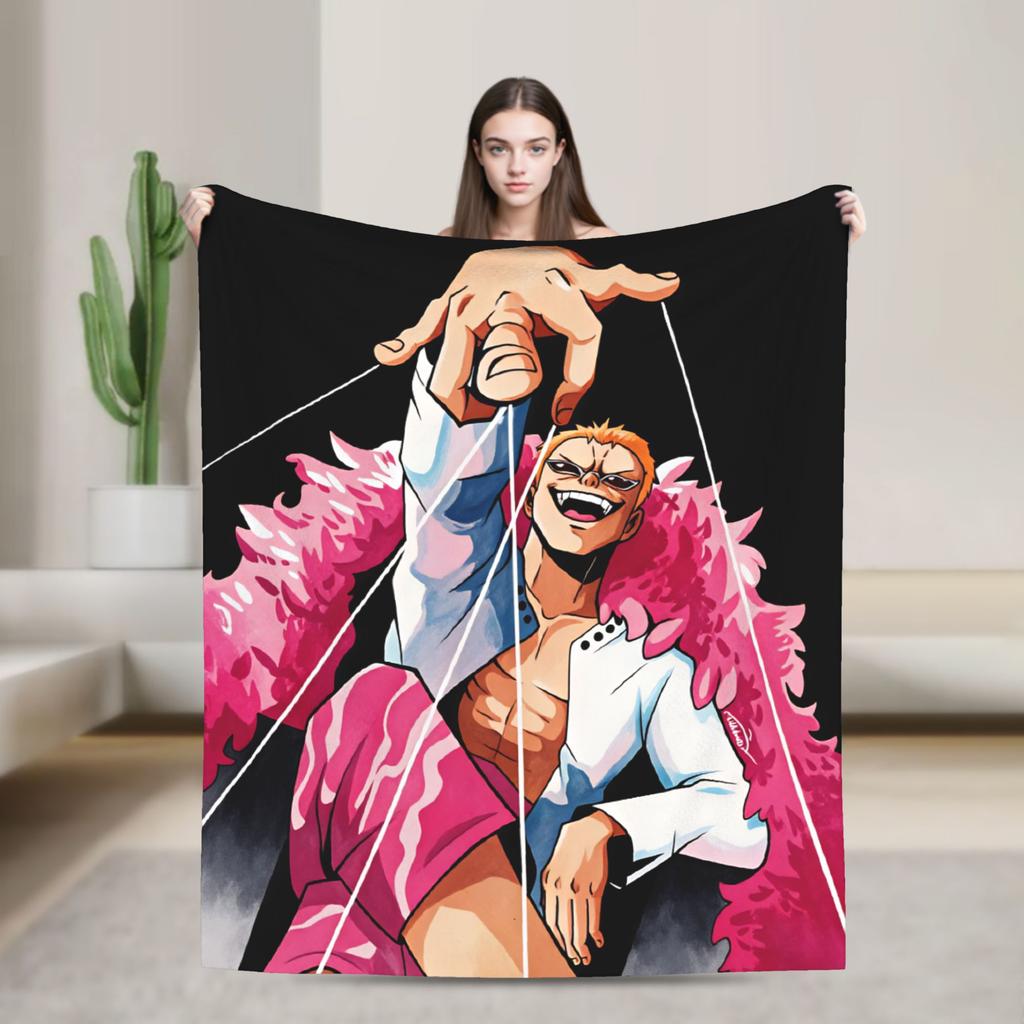 Donquixote Doflamingo Blankets Quality Warm Soft One Pieces Throw Blanket Winter Kids Adult Couch Chair Comfortable Bedspread