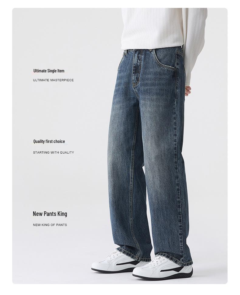 Men's American Retro Loose Straight-Leg Jeans - 2025 Autumn Wide-Leg Casual Trend