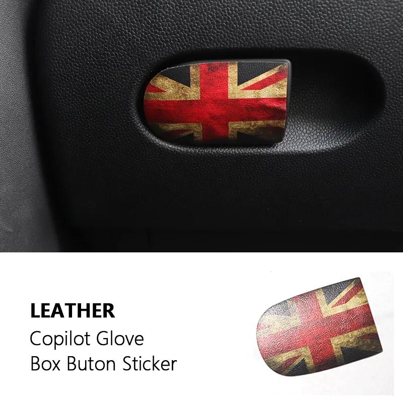 1PC Car Glove Box Handle Decorative Storage Box Leather Sticker For MINI COOPER S For F55 F56 F57 F54 F60 Car Interior Stickers