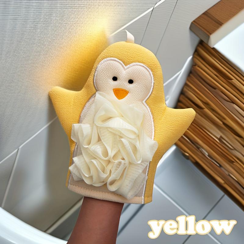 Cartoon Dual-Purpose Bath Sponge and Scrubber for Women, Soft Fine Mesh Shower Glove for Home Use