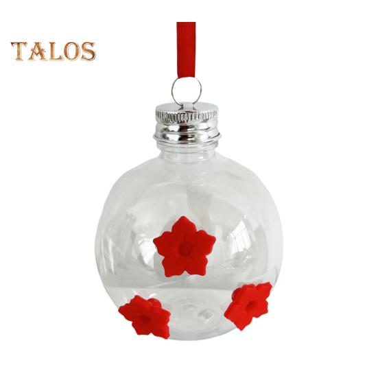 

Подвесная кормушка для колибри, круглая, прозрачная, уличный диспенсер для воды в виде колибри с 3 отверстиями для цветов для украшения двора чистый