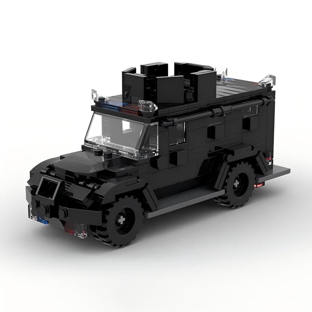 MOC Urban Speed Off road VehicleCreative Panda Police Car Model DIY Kids Puzzle Building Block Set Assembly Toys Birthday Gift
