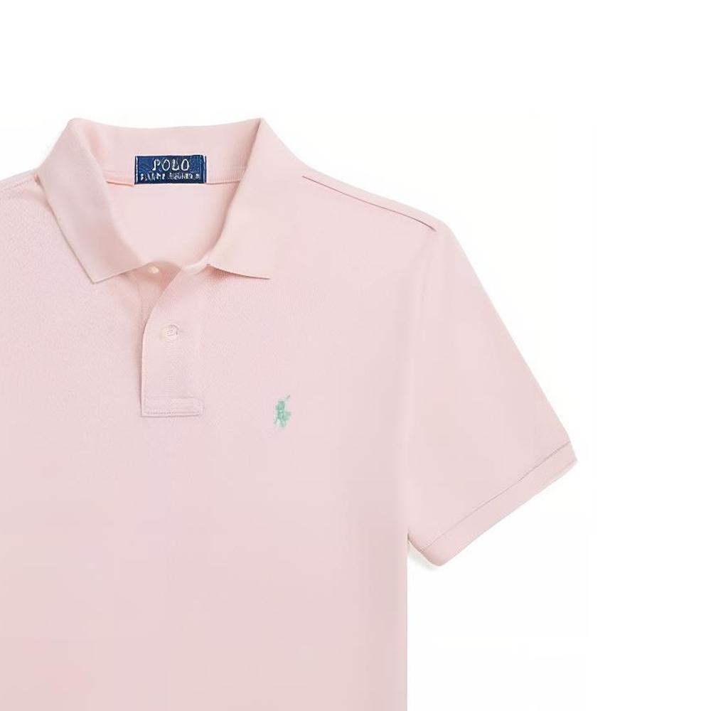 Polo Ralph Lauren Tricou Polo Culoare Solidă Logo Ponei Mic Broderie Mânecă Scurtă Topuri Copii Roz 323703632-166