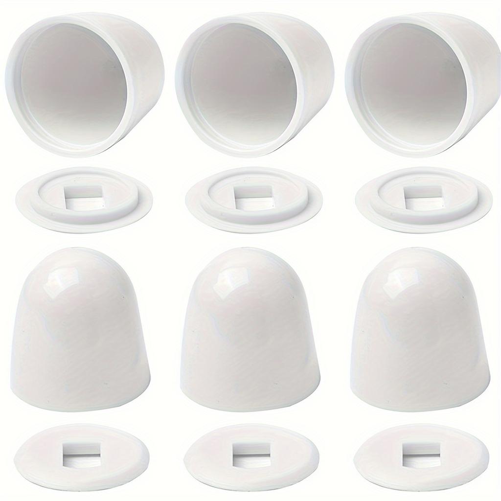 2pcs Easy Push-On Toilet Bolt Caps, Durable Plastic Covers with Extra Washers Conceals Unsightly Bolts for a Sleek Bathroom Look, Toilet Bolt Caps