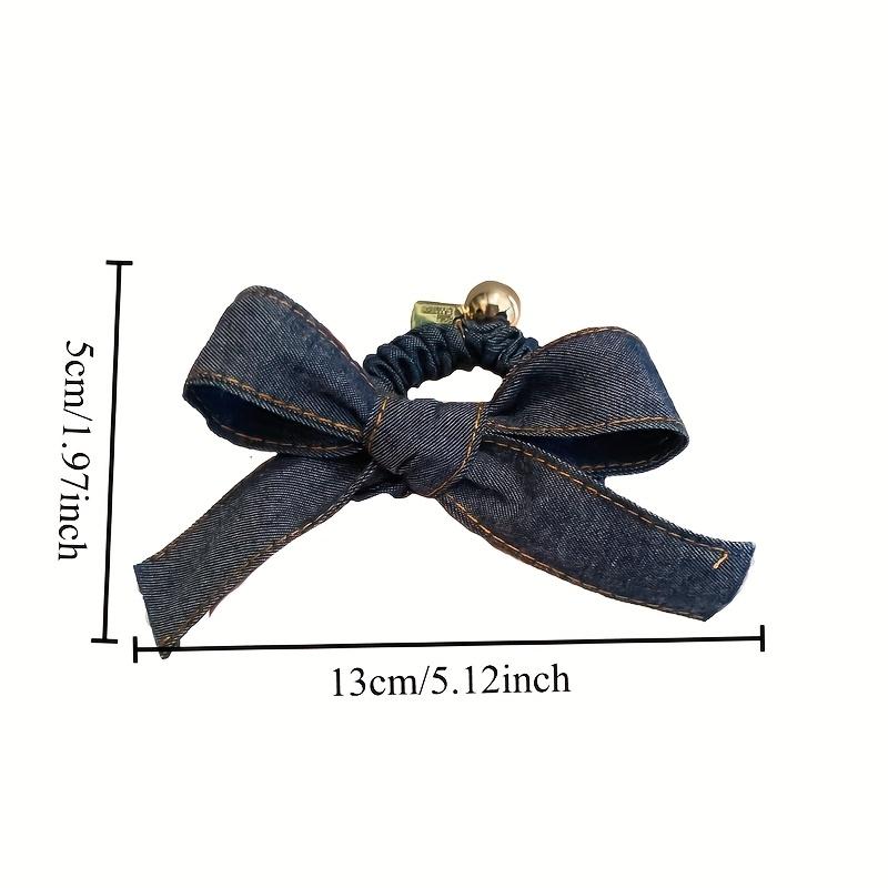 1pc Korean Fashion Cowboy Bow Sparkling Round Ball Pendant Hair Ring Suitable for Holiday Gifts Suitable for Women's Daily Commuting Wear