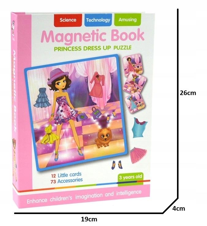 Magnetyczna Układanka Książka Puzzle Pokaz Mody Ubieranie Modelki Magnesy