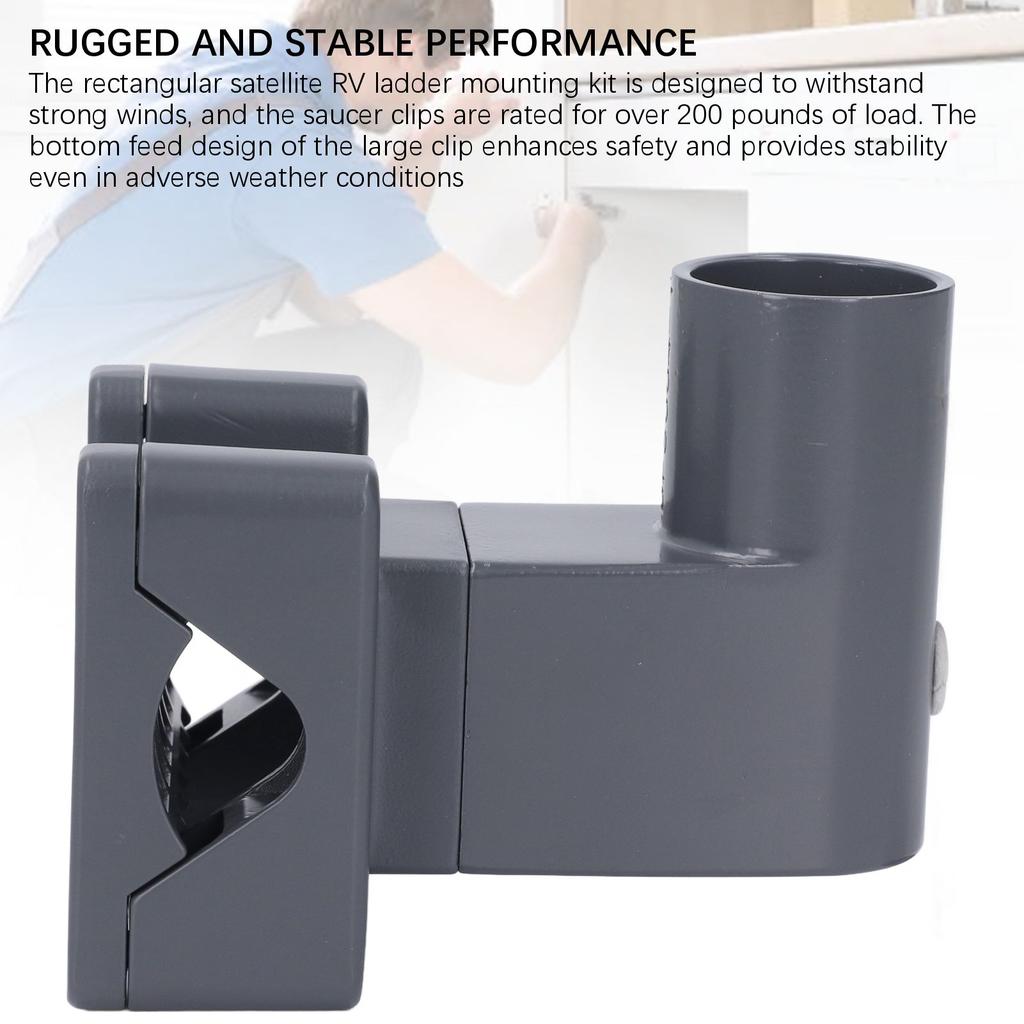 Rectangular Satellite RV Ladder Mount Aluminum Alloy Bracket Mounting Kit Installation Range