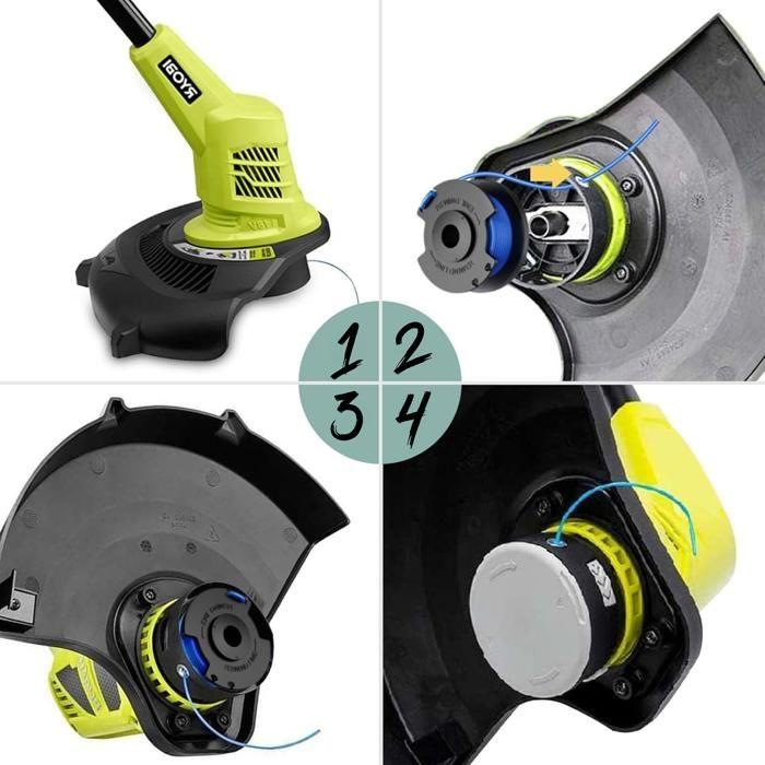 Ryobi Trimmer Spool - AC14RL3A - Ø 1.65mm - L 3.35m - Pack of 6 + 1 Cover