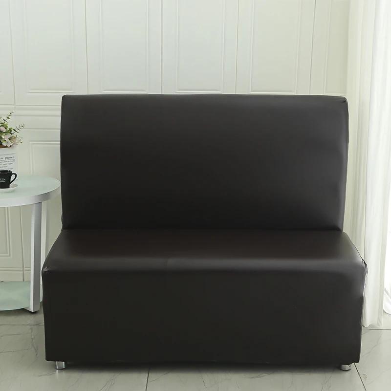 Ärmelloser Sofabezug Hotel Restaurant Zuhause Internetcafé Café Stretch-Überwurf All-inclusive PU-Leder Spandex Couchbezug