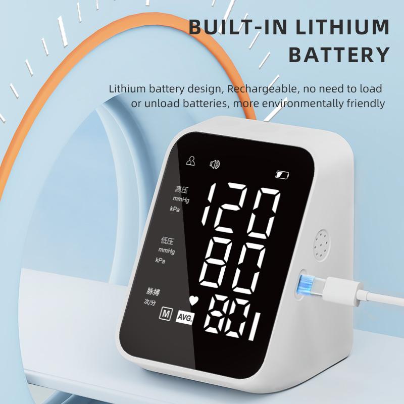 Electronic LCD Display Digital Blood Pressure Monitor Home Use Upper Arm Sphygmomanometer Electric Plastic ODM