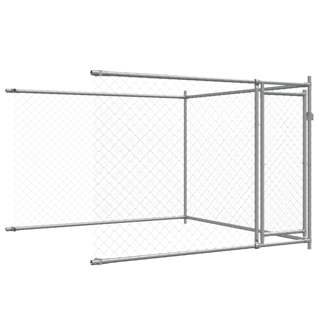 Vidaxl Dog Cage, With Door, Grey, 6X2X1.5 M, Steel