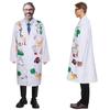 Set costum de om de știință nebun de Halloween cu material din poliester pentru copii și adulți