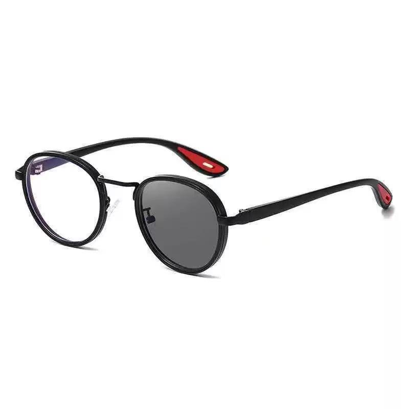 Retro Metal Frame Color-Changing Sunglasses - Stylish Unisex Sun Protection