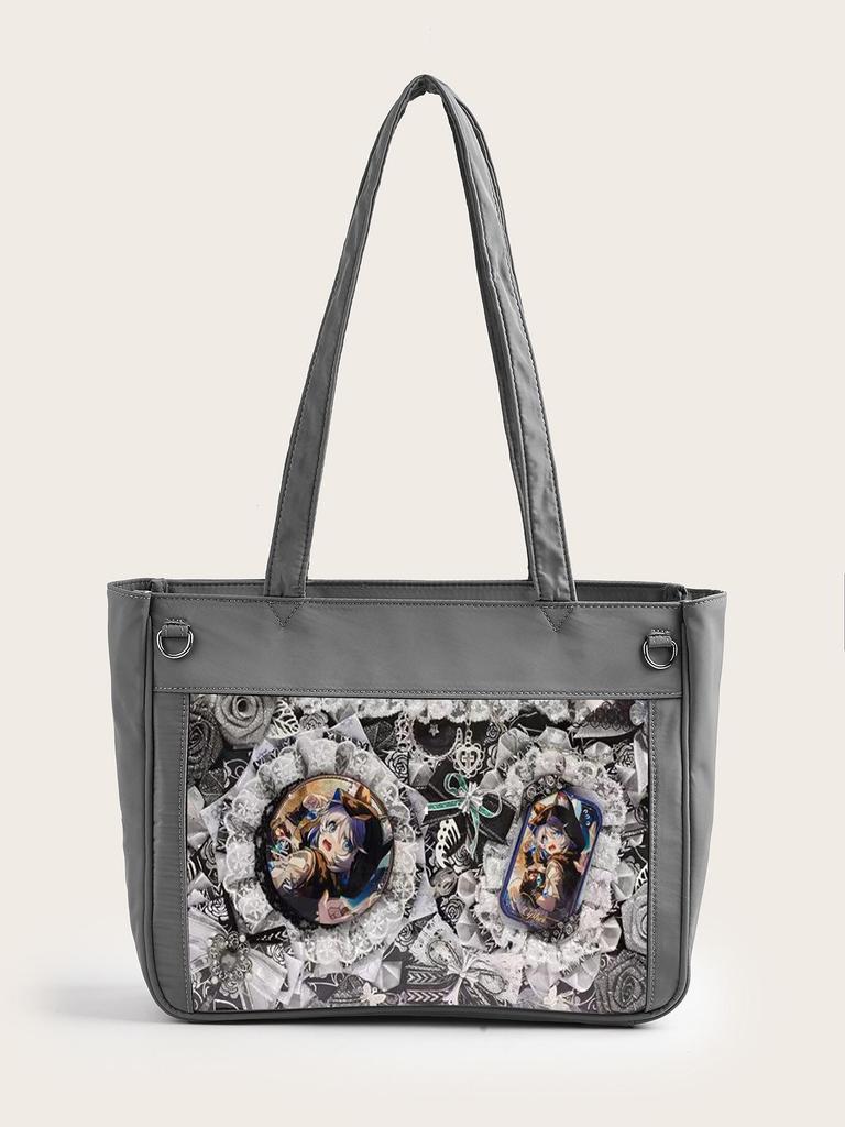 WEGO Transparent Large Intestine Single Shoulder Bag - Small Capacity, Versatile with Button Closure.