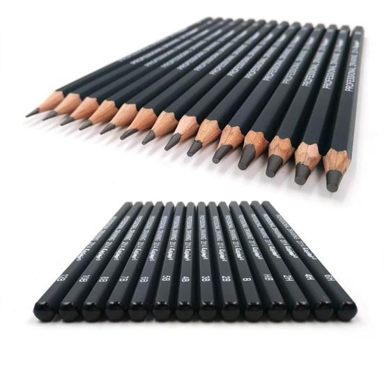 14Pcs Painting Pencils Professional Sketch Tool Portable 6H-12B Drawing Pencil Set for Sketching