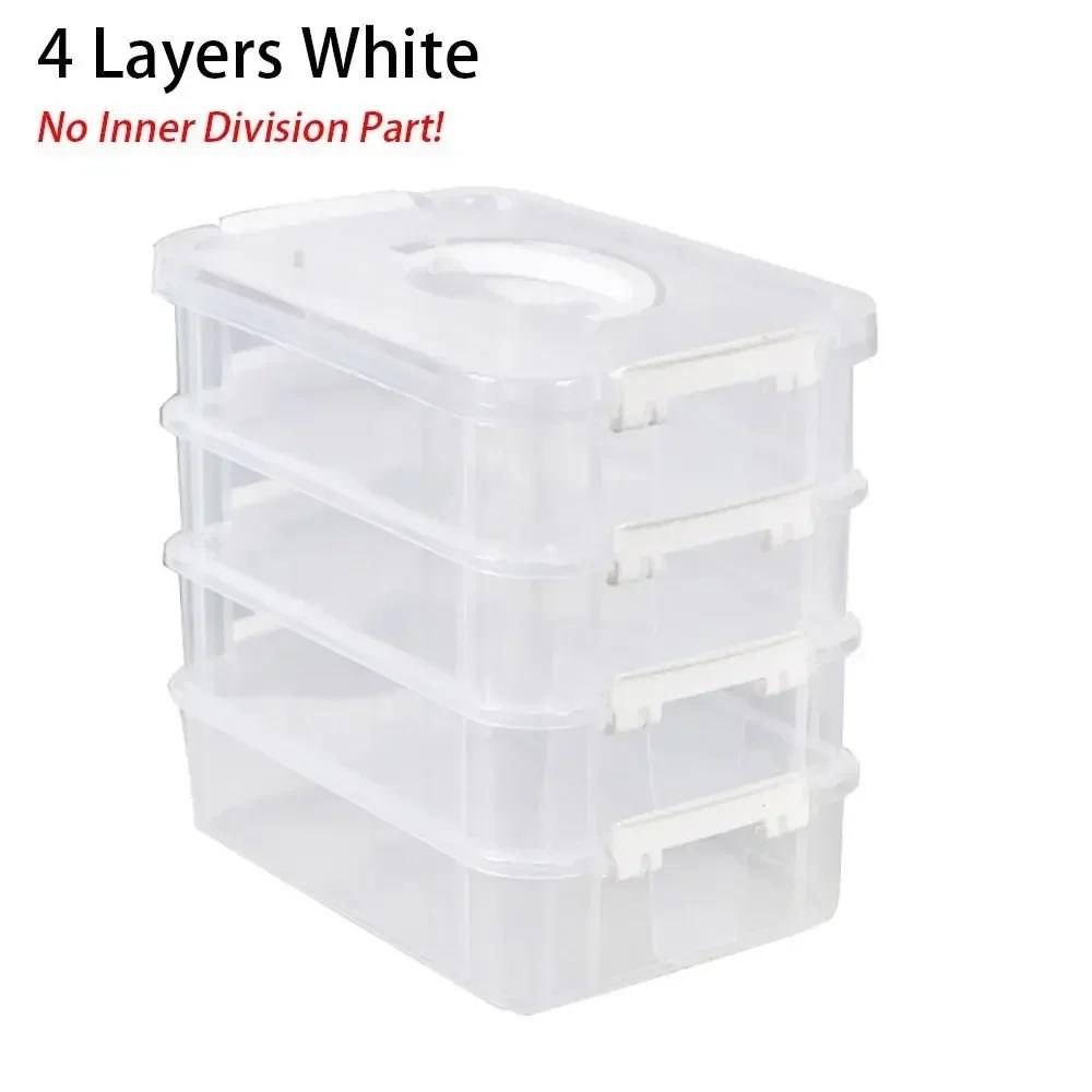 4-слойный складной ящик для хранения прозрачный пластиковый контейнер для товаров офисный контейнер ящик-органайзер с разделителями домашнее хранение 4094₽
