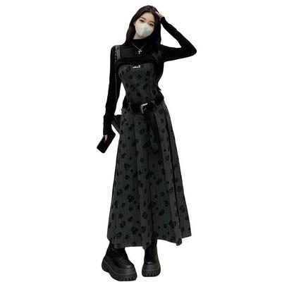 Subkultur Kränklich Solide Hohes Trägerkleid mit Mori Harajuku Alltagsausflügen Lange Länge [SDSXZWG] Damenkleid, Süß, Farbe, Hals, Massenproduktion