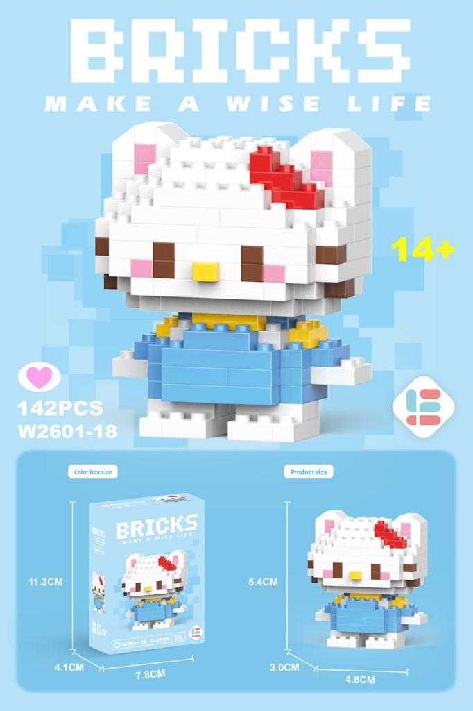Pikachu Stitch Hello Kitty Snow White Lotso Building Blockswith Cartoon Characters For Kids Educational Playset