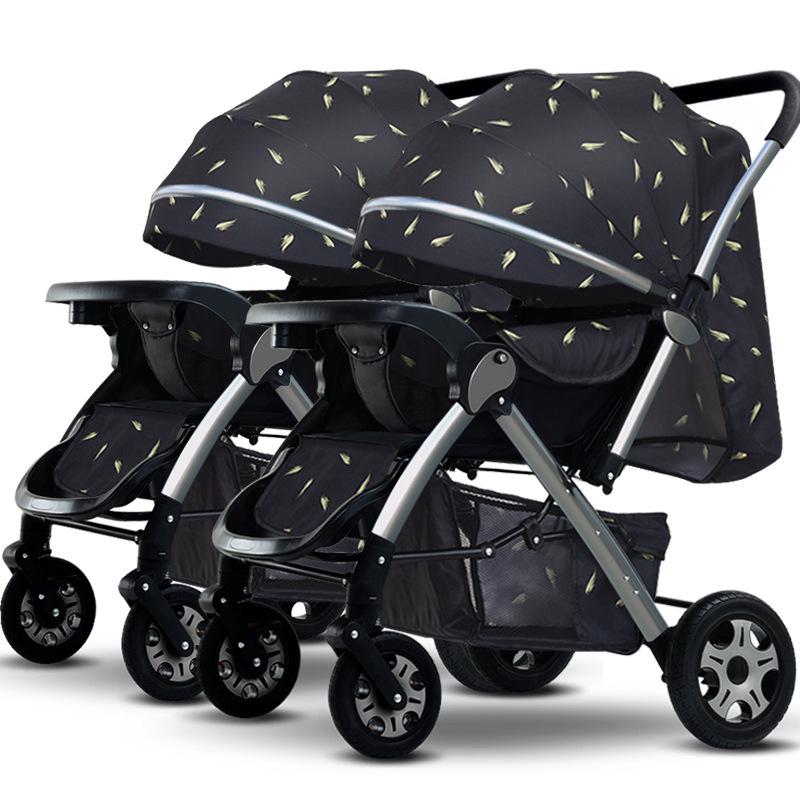 Lekki Wózek Bliźniaczy: Składane, Opcja siedzenia i leżenia dla dzieci