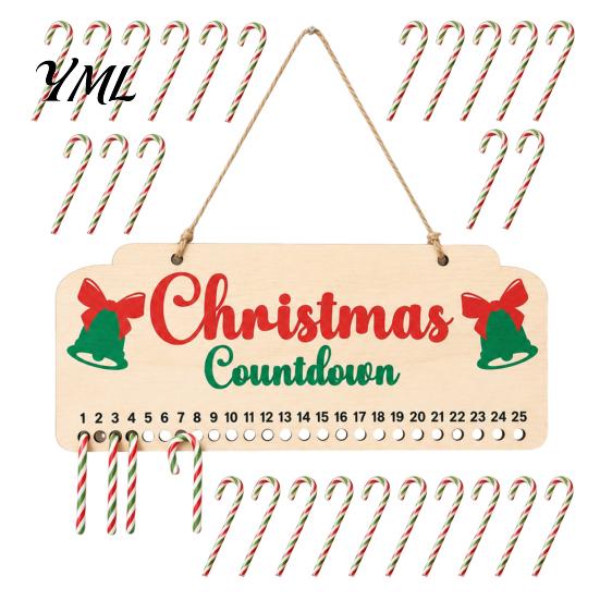 Rustic Wooden Holiday Decor Christmas Advent Calendar, Hanging Countdown Board with Candy Dates, Festive Wall Decoration for Home, Ornament