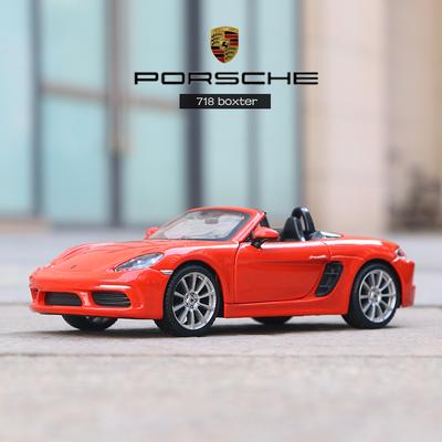 Burago 1:24 Scale Porsche 718 Boxster Alloy Racing Car Alloy Luxury Vehicle Diecast Cars Model Toy Collection Gift