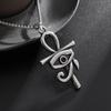 Stainless Steel Ankh Eye of Horus Cross Pendant Necklace Men's and Women's Fashion Amulets Jewelry Gift Accessories