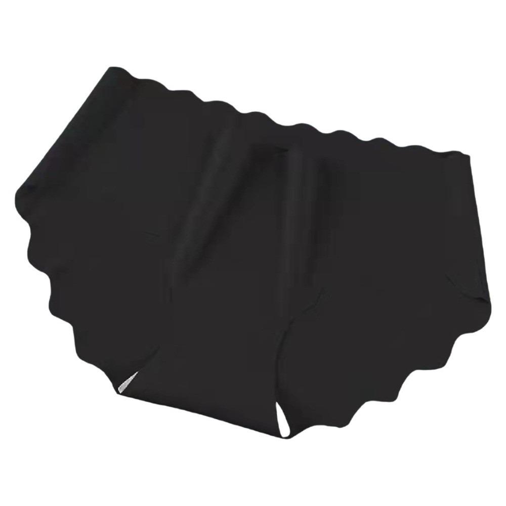 

Underwear Women Anti-embarrassment Briefs Mid Waist Seamless Briefs Ice Silk Panties Daily XL чёрный