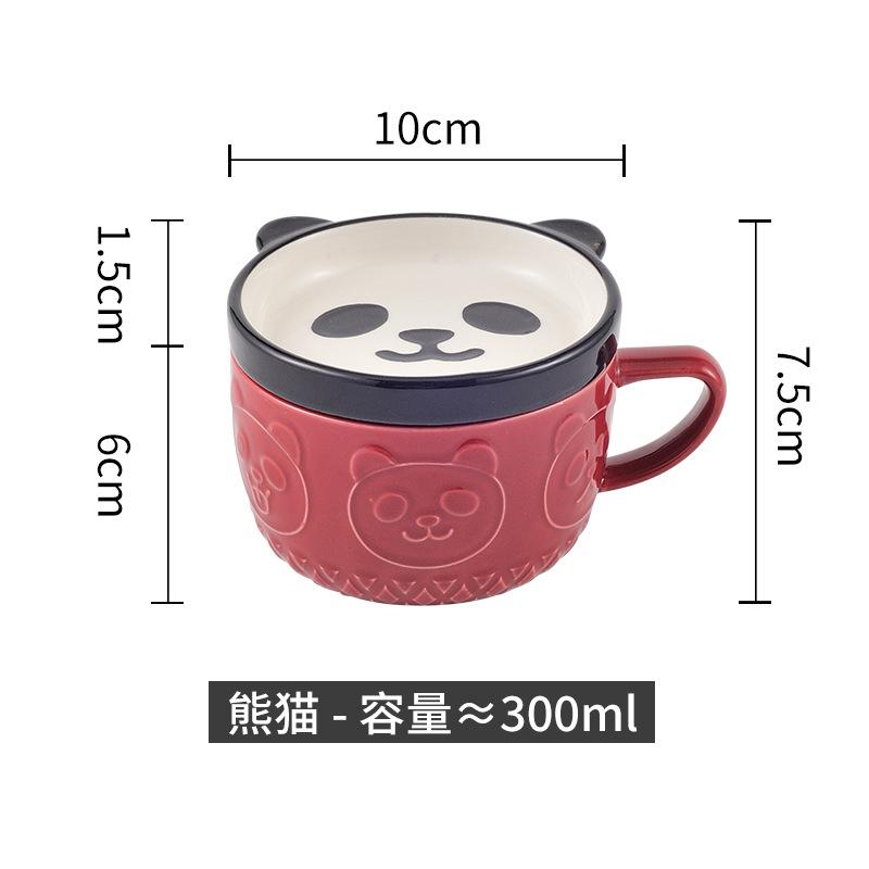 Moderní Roztomilá Zvířata Kreslený Keramický Hrnek Reliéfní Hrnky Snídaňové Ovesné Hrnky Dětský Dívčí Hrnek na Kávu Narozeninový Dárek Domácí Dekorace