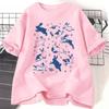 Bunnies In Space T Shirt Funny Bunny Tshirt Oversized Graphic Retro Tshirt Unisex WOMEN Sportswear Tops Tees Short Sleeve Clothes