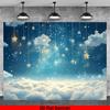 2D Flat Nordic-style Starry Sky Cloud Pattern Banner, with Photography Background and Home Decoration