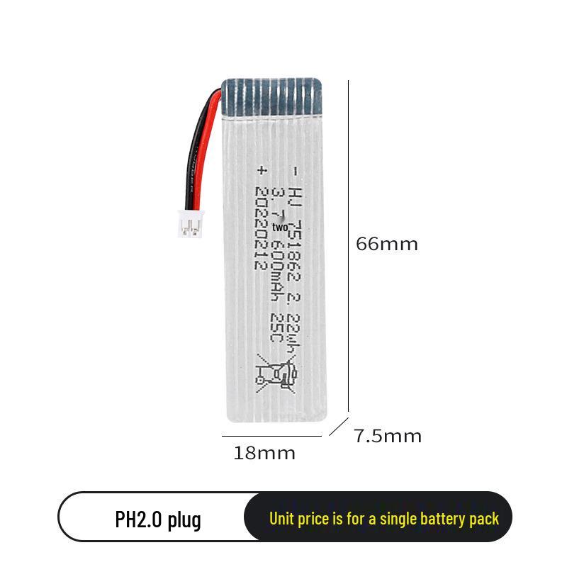 3.7V 600mAh LiPo Battery 25C for UDI U818A RC Aircraft