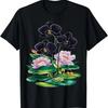 Schwarze Orchideen Frosch Seerosen T-Shirt