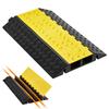 Cable Protector Ramp, 9,979 Kg/axle Capacity, 2 Channel Heavy Duty Rubber Cord Hose Wire Cover, 100 X 75 Mm Channel