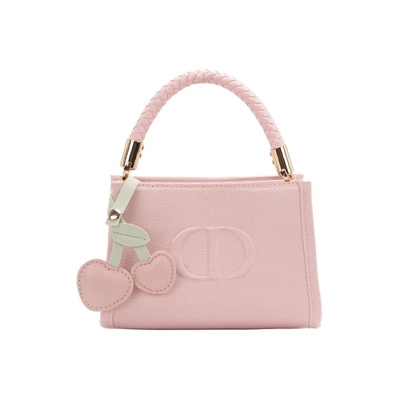 

DIOR [Customized Cosmetic Bag] Canvas Cherry Gummy Panda Club Simple Elegant Romantic Daily Versatile Portable Pink Handbag Storage