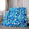 1Pc Blue Floral Blanket Soft And Comfortable Casual Warm Camping Travel Christmas Halloween Xmas Gift M928187