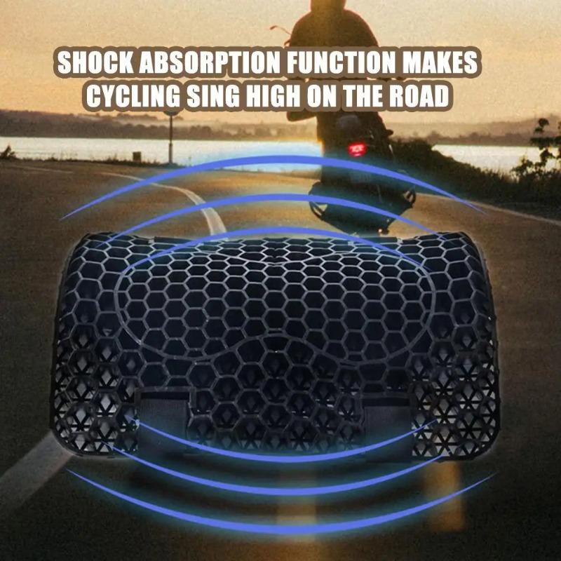 Motocyklový voštinový gelový sedák 3D síťovinaPohodlí Tlumení Absorbuje Tlak Motocyklový Úleva Prodyšný Sedák