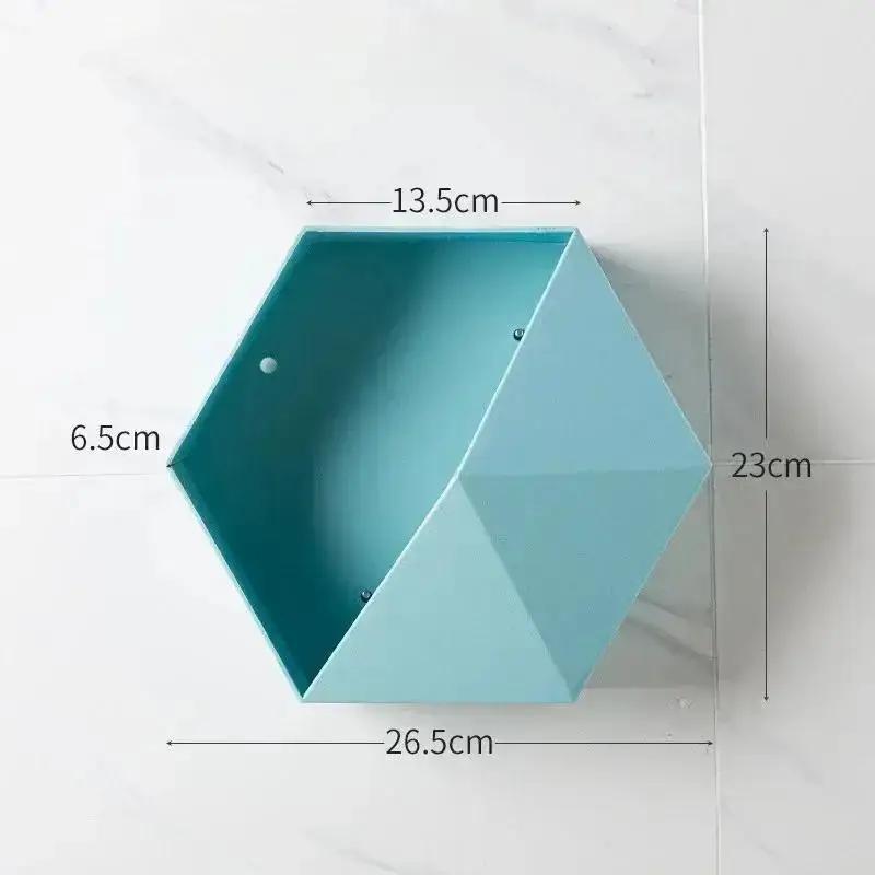 1 Pcs Nordic Style Decor Wall Mount Hexagonal Frame Books Toys Flower Pot Storage Shelf Holder Figurines Display Crafts Shelves