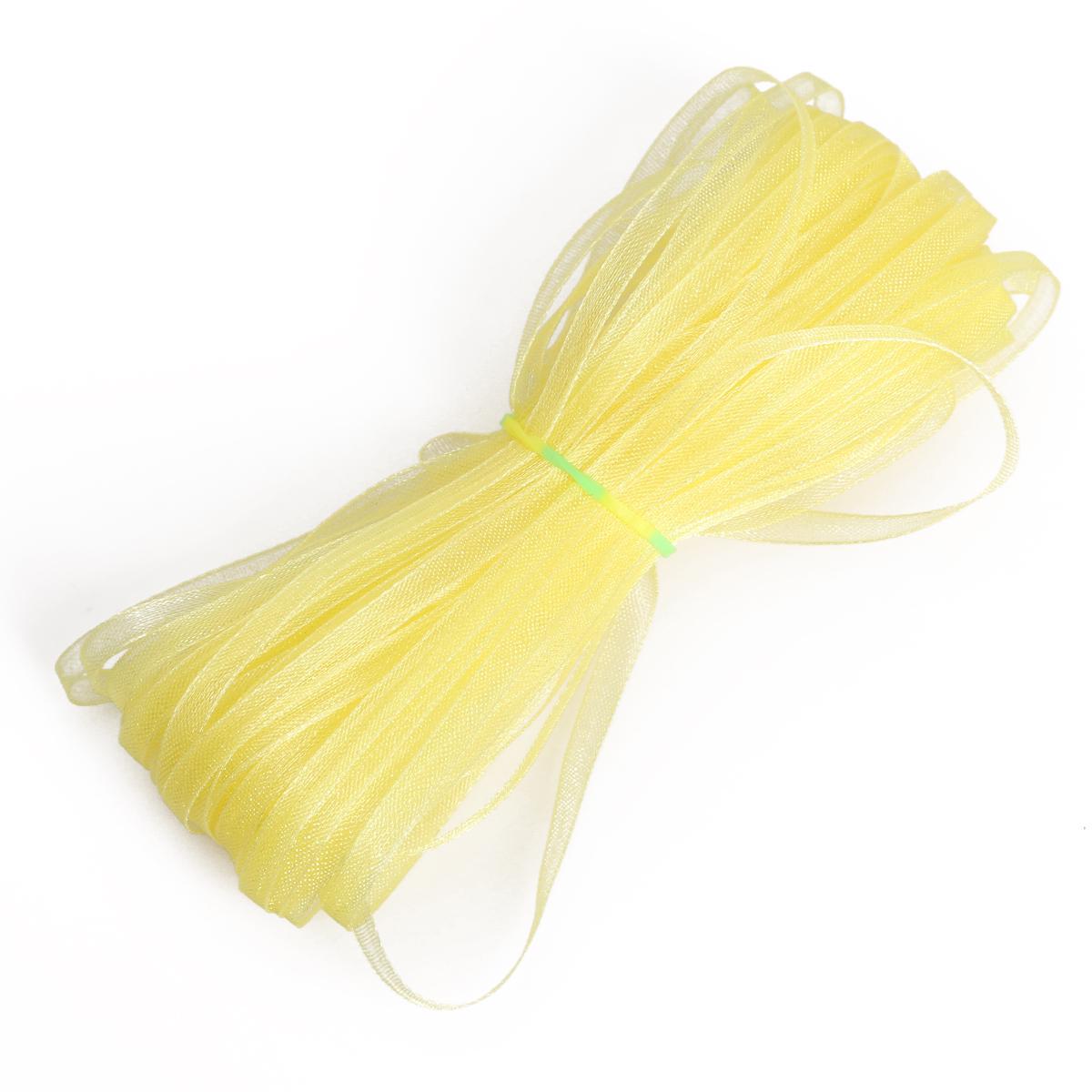

Лента из органзы, шириною 3 мм, для упаковки подарков жёлтый