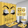 Girly Rose Gold Eyelash Makeup Shower Curtain Bath Curtain Set Spark Rose Drip Bathroom Curtain Eye Lash Beauty Salon Home Decor