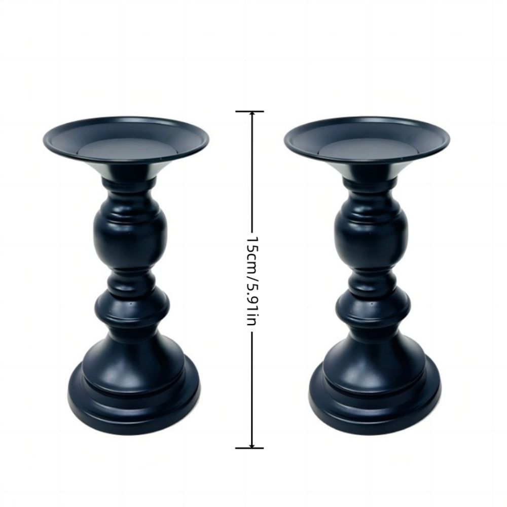 1/2Pcs Pillar Tabletop Candle Holders Vintage Elegant Metal Candlestick Holder Wedding Centerpieces Decoration