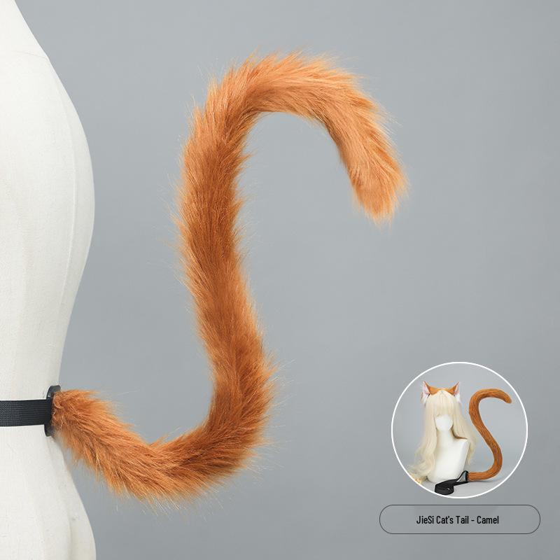 Pluszowy Zestaw Cosplayowy z Uszami i Ogonem Kota na Halloween