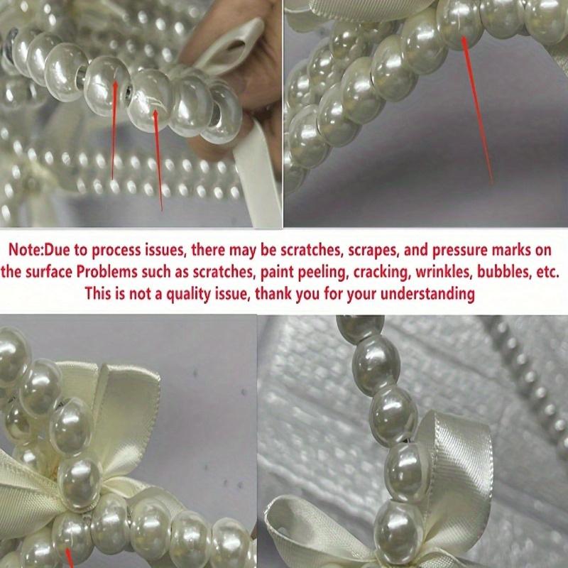 Plastic White Faux Pearl Beaded Bow Clothes Hanger Storage Hanger for Drying Storing Coats Shirts Pajama Pants Wedding Dresses Skirts Home Decor Fall